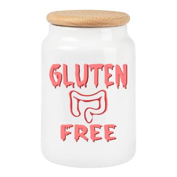 Glutenfreie Diät - Darm - Keksdose mit Holzdeckel - Weiß - Vorne