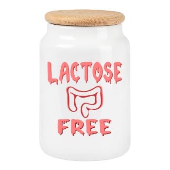 LACTOSE FREE DIET - INTESTINE - Cookie Jar with Wooden Lid - white - Front