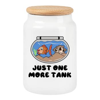Aquarium Goldfish Déclaration Animaux de compagnie - Boîte à biscuits avec couvercle en bois - blanc - Devant