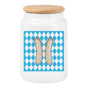 NUMBER 11 Eleven - Germany BAVARIA - Cookie Jar with Wooden Lid - white - Front