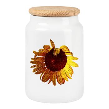 sommerliche blume, tolle pflanzen - Keksdose mit Holzdeckel - Weiß - Vorne