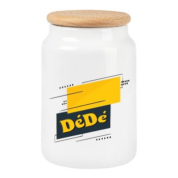 Dédé - Boîte à biscuits avec couvercle en bois - blanc - Devant