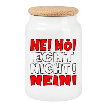 NEIN SAGEN ABLEHNUNGSSPRÜCHE - Keksdose mit Holzdeckel - Weiß - Vorne