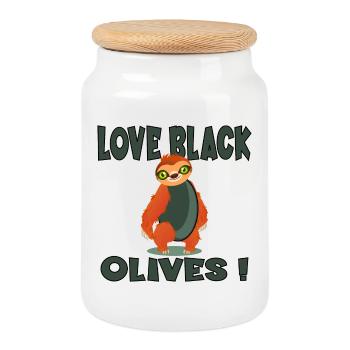 LOVE BLACK OLIVES SLOTH - Cookie Jar with Wooden Lid - white - Front