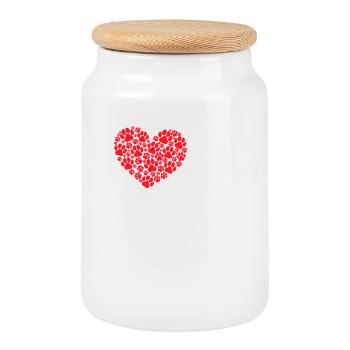J’aime les animaux de compagnie Coeur Animaux Déclaration Pet - Boîte à biscuits avec couvercle en bois - blanc - Devant