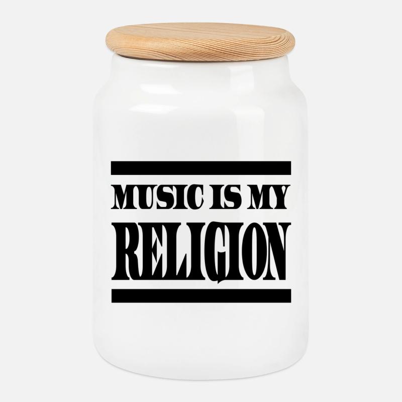 Musik Religion - Keksdose mit Holzdeckel - Weiß