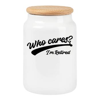 Déclaration de liberté Retraité Retraité Senior - Boîte à biscuits avec couvercle en bois - blanc - Devant