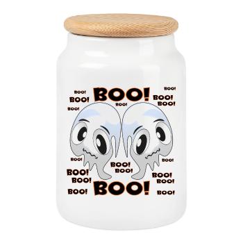 FANTÔMES FANTÔMES COSTUMES D’HALLOWEEN POUR COUPLES - Boîte à biscuits avec couvercle en bois - blanc - Devant