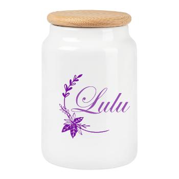 Lulu - Keksdose mit Holzdeckel - Weiß - Vorne