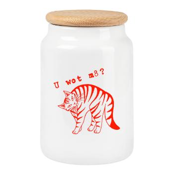 Tu sais mon pote ? - Boîte à biscuits avec couvercle en bois - blanc - Devant