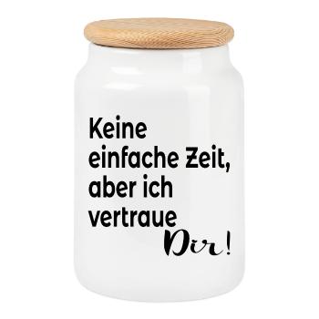 VERTRAUEN SPRÜCHE BEZIEHUNG ZUSPRUCH - Keksdose mit Holzdeckel - Weiß - Vorne