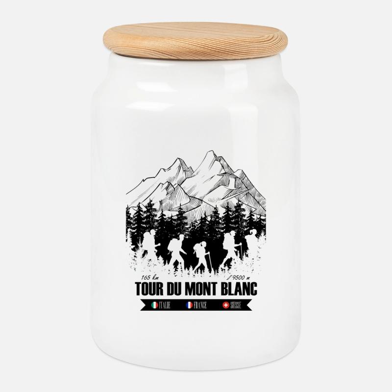 Tour du Mont Blanc - Keksdose mit Holzdeckel - Weiß
