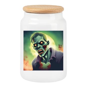 Zombie Halloween Edition 2023! Flux d’impression. - Boîte à biscuits avec couvercle en bois - blanc - Devant