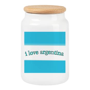 Ich liebe Argentinien - Keksdose mit Holzdeckel - Weiß - Vorne
