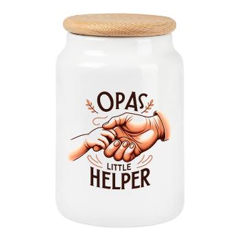 Le petit assistant de grand-père - Boîte à biscuits avec couvercle en bois - blanc - Devant
