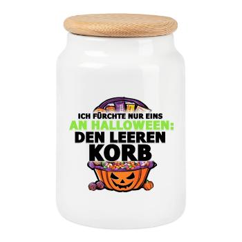 Halloween Edition - Printflow - Keksdose mit Holzdeckel - Weiß - Vorne