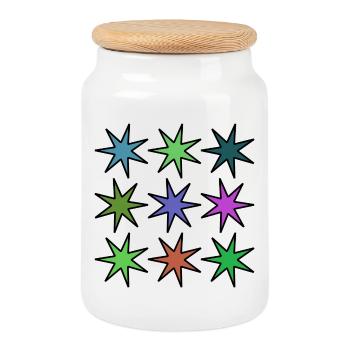 CHRISTMAS. YEAR. ANNIVERSARY. RETIREMENT. FATHER'S DAY - Cookie Jar with Wooden Lid - white - Front