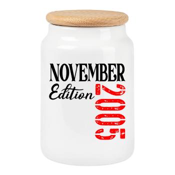 21st Birthday Edition November 2005 - Cookie Jar with Wooden Lid - white - Front