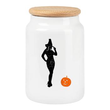 SEXY HALLOWEEN WITCH - Keksdose mit Holzdeckel - Weiß - Vorne
