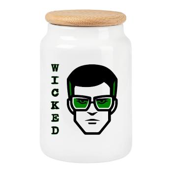 Roger Wicked - Keksdose mit Holzdeckel - Weiß - Vorne