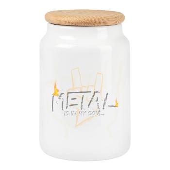 Metal in meiner Seele - Keksdose mit Holzdeckel - Weiß - Vorne