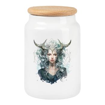 Waldkönigin Waldelfe Fantasy RPG Shirt - Keksdose mit Holzdeckel - Weiß - Vorne