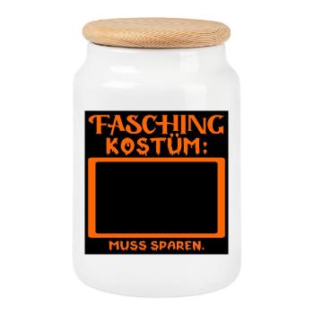 FASCHING KOSTÜM MUSS SPAREN - INFLATION PREISE - Keksdose mit Holzdeckel - Weiß - Vorne