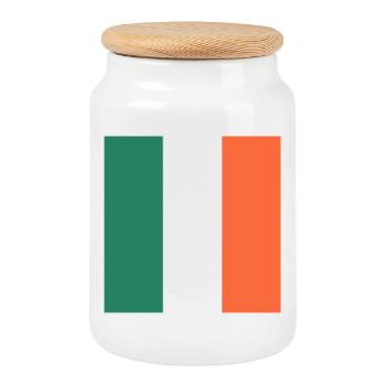 Zeigen Sie Farbe – Irland - Keksdose mit Holzdeckel - Weiß - Vorne