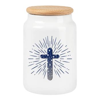 FOI CHRÉTIENNE - RELIGION DE LA CROIX CHRÉTIENNE - Boîte à biscuits avec couvercle en bois - blanc - Devant