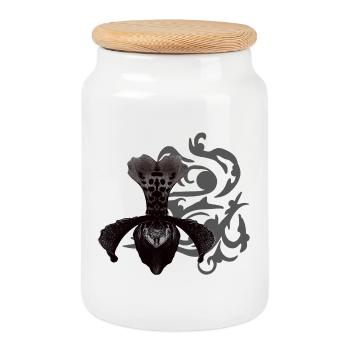 orchideen, tribals, gothic designs - Keksdose mit Holzdeckel - Weiß - Vorne