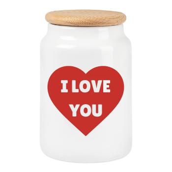 Ich liebe dich - Keksdose mit Holzdeckel - Weiß - Vorne