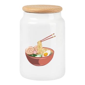 Ramen Liebe - Keksdose mit Holzdeckel - Weiß - Vorne