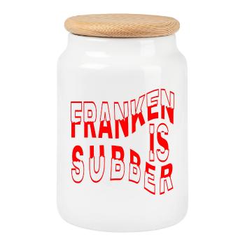 Franconia is Subber - Franconia is Super - fei schee - Boîte à biscuits avec couvercle en bois - blanc - Devant