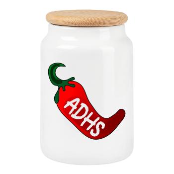 ADHS CHILISCHOTE - Keksdose mit Holzdeckel - Weiß - Vorne