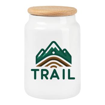 Trail Passion Running – für Naturliebhaber - Keksdose mit Holzdeckel - Weiß - Vorne