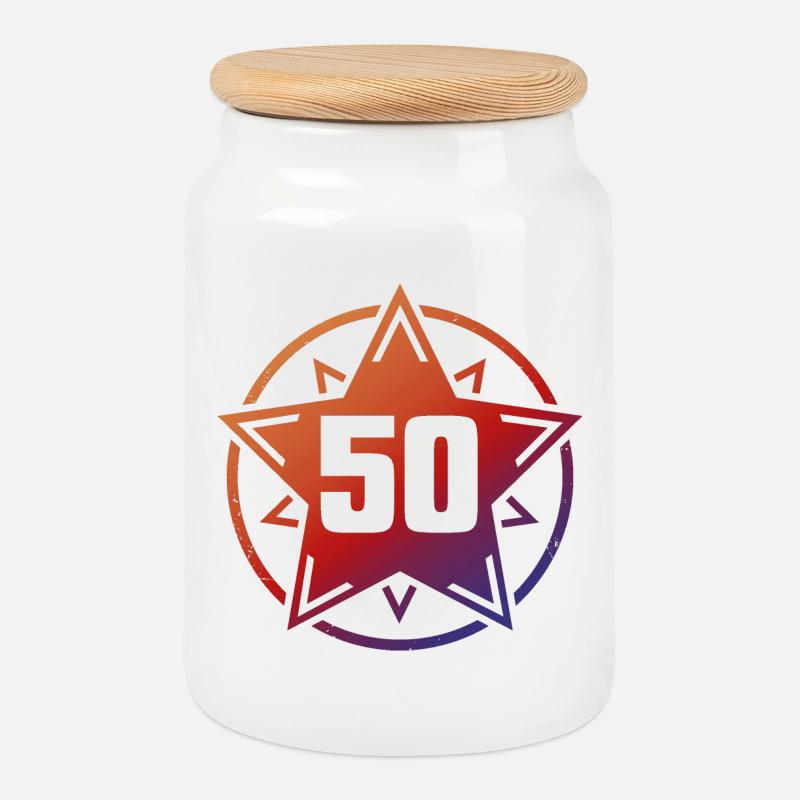 Super Star 50 - Keksdose mit Holzdeckel - Weiß