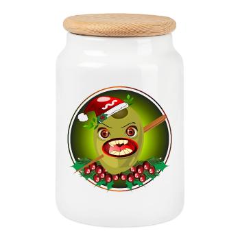 FLÉCHETTES DE NOËL - Boîte à biscuits avec couvercle en bois - blanc - Devant