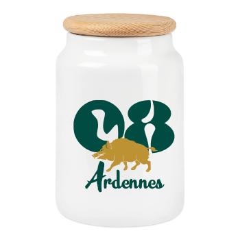 Ardennes - Cookie Jar with Wooden Lid - white - Front