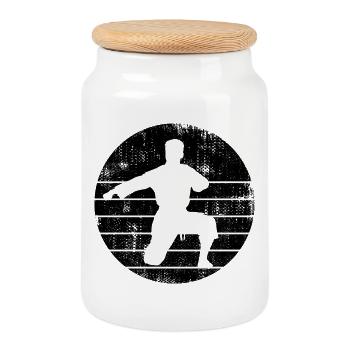Karatéka - Boîte à biscuits avec couvercle en bois - blanc - Devant
