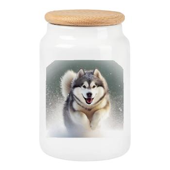 Run - Cookie Jar with Wooden Lid - white - Front