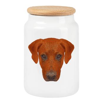 haustierkleidung herren, rhodesian ridgeback - Keksdose mit Holzdeckel - Weiß - Vorne