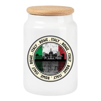 Rome, Italie - Boîte à biscuits avec couvercle en bois - blanc - Devant