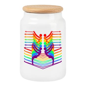 SKI SPORTS D’HIVER - RAINBOW LGBTQ - Boîte à biscuits avec couvercle en bois - blanc - Devant