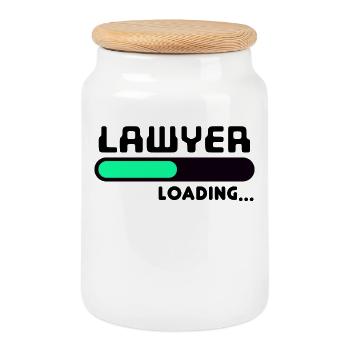 Avocat Déclaration de profession Emploi Carrière Travailleur - Boîte à biscuits avec couvercle en bois - blanc - Devant