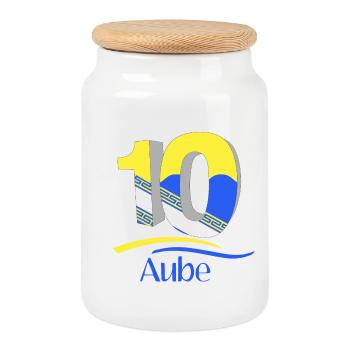Dawn - Cookie Jar with Wooden Lid - white - Front