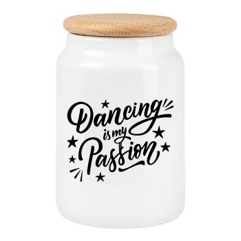 Dancing is my Passion - Keksdose mit Holzdeckel - Weiß - Vorne