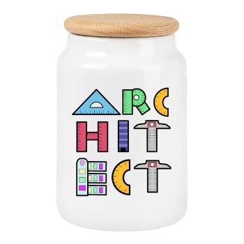 Architecte Dire Profession Gagner De L’argent Carrière Emploi - Boîte à biscuits avec couvercle en bois - blanc - Devant