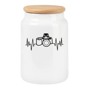 Photographer Job Earn Money Success Work Career - Cookie Jar with Wooden Lid - white - Front