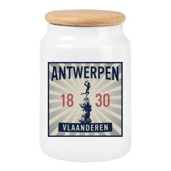 Anvers 1830 - Boîte à biscuits avec couvercle en bois - blanc - Devant