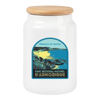 Armorique Park, Crozon Peninsula: Coastal Nature - Cookie Jar with Wooden Lid - white - Front